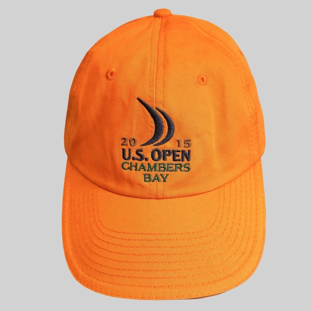 2015 U.S. Open Chambers‎ Bay Hat Cap Strap Back Mens One Size Orange Golf USGA